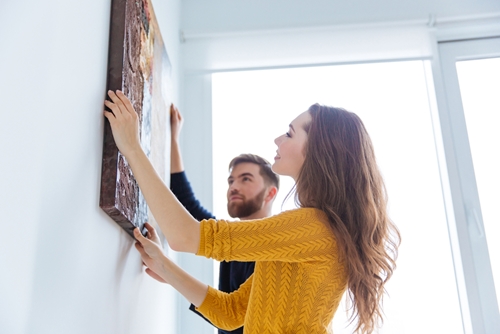 Couple decorating their dream home